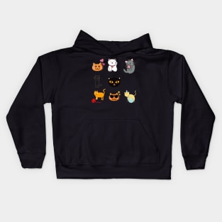 Cat 8 pk Stickers Collection Kids Hoodie